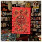 Red Mandala Design Lokta Paper Lamp Shade 7*10 Inch
