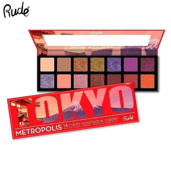 Rude Cosmetics Metropolis 14 Color Eyeshadow Palette - Tokyo