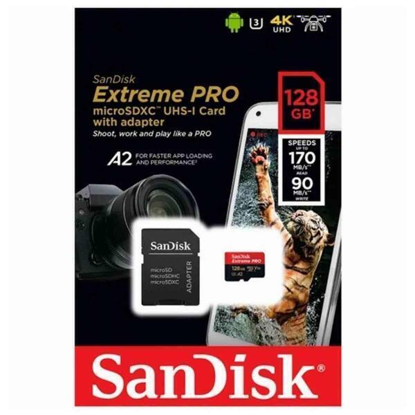 SanDisk Extreme Pro MicroSDXC™ Card 128GB for Gopros, Cameras, Mobile