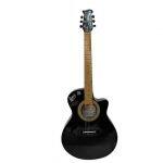 Signature Glossy Black Cutaway Guitar With Free Guitar Bag And Guitar Picks