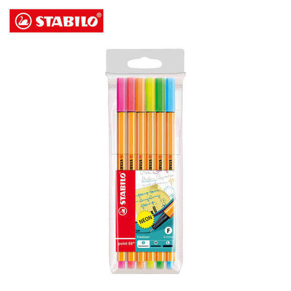 STABILO Point 88 Fineliners Neon (6 pcs pack)