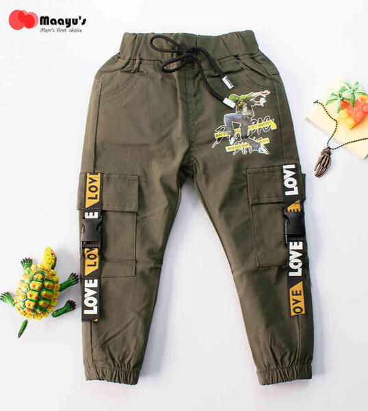 Stylish Graphics Print Casual Joggers For Toddler Boy