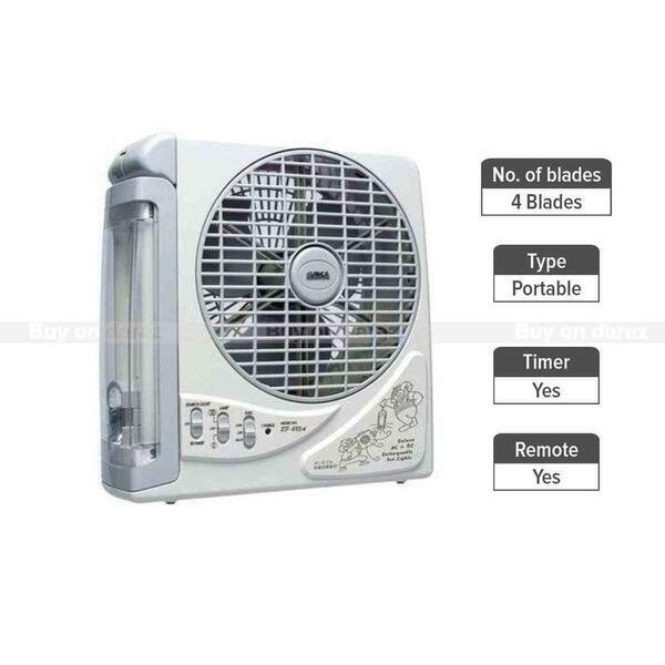 Sunca SF-283ALS AC/DC Rechargeable Fan With LED Lamp
