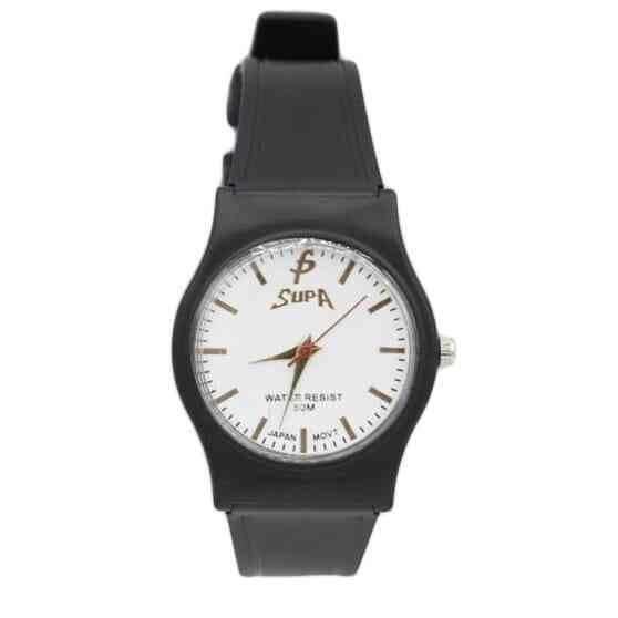 Supa White Dial Plastic Strap Simple Watch For Men
