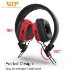 VJP Headphone B300 : Wireless Bluetooth On Ear Headset with Mic for Phone-Call and and 3.5mm audio jack for inpu t– Black