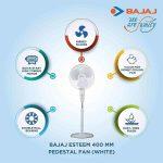 WHITE/BROWN BAJAJ Esteem Pedestal Fan 400mm