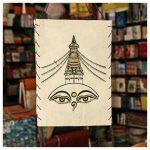White Budhhaeye Design Lokta Paper Lamp Shade 7*10 Inch