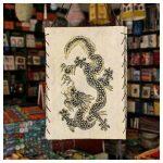 White Dragon Design Lokta Paper Lamp Shade 7*10 Inch