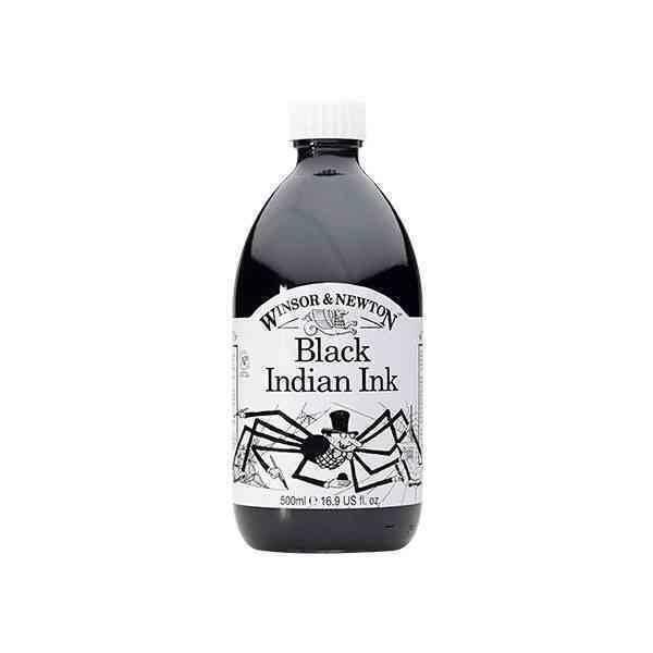 Winsor & Newton Drawing Ink Bottle, 500ml, Black Indian