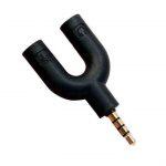 Y Shape 3.5mm Audio Jack To Headphone Microphone Splitter Converter Adaptor- Assorted Color