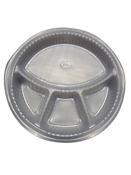11 inch 4 Compartment Disposable Plastic Compartment Plates Disposal for Birthday Party Events Office Home Outing Picnic (Pack of 24)