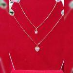 2pcs Set Trendy Crown And Heart Chain BFF Best Friend Forever Friendship Necklace.