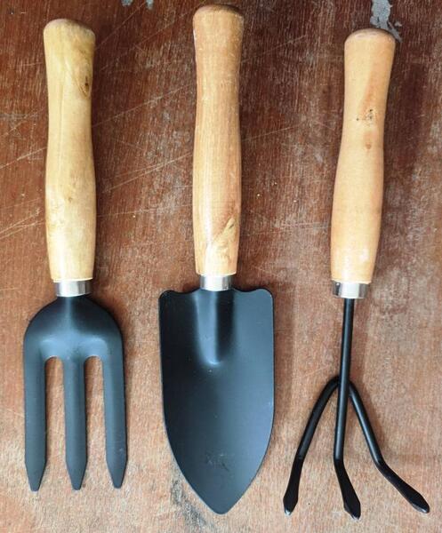 3 in1 Garden Tools Set With Wooden Handle