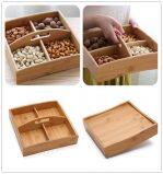 4 Compartment Bamboo Tray with Handle