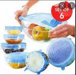 6 Pcs Reusable Food Wrap – Silicone Food Covers