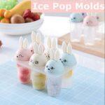 6 Piece Set Cute Rabbit Design Popsicle Mold Ice Mold| High Grade BPA Free Hard Plastic | 6 Piece Set
