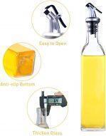 600 ml Size Large Size Rectangular Glass with Silicone Grip Cap Auto Shut of Easy Pour Glass Oil Pourer Seasoning Dispenser Soy Sauce Bottle 0.6 Liter Vinegar, Oil Seasoning Bottle For Kitchen Use with Auto-Shut Cap and Nozzle 1 Oil Jar