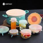 6pcs/set Silicone Stretch Lids Food Bowl Cover Lid Seal Box Fridge Storage Cover Kitchen Tools Pan Saran Wrap Cling Film