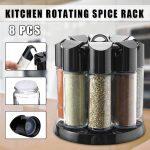 8 Jar Rotating Spice Rack Carousel Kitchen Storage Holder Condiments Container