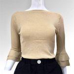 Acrylic Flounce Sleeve Top