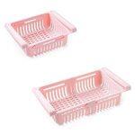 Adjustable Fridge Storage Basket Expandable Rack Plastic Space Save