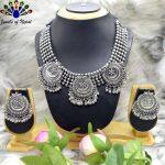 Afghani Style Silver Oxidized Toned Crescent Moon Designed Necklace Set by Jewels of Nepal