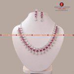 American Diamond Semi-Precious Stone Neck Set With Earring For Women