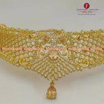 American Diamond Semi-Precious Stone Neck Set With Earring,Tika For Women