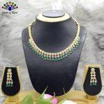American Diamond Studded Tassel Designed Necklace & Earrings Set