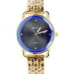 Americo Watch Gold Color Gold Dial Blue For Women