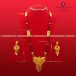 Ankhi Gold Toned Mangalsutra Three Line Necklace For Women