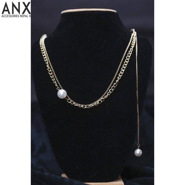 ANX Fashion Pearl Layer Choker / Necklace For Women / Golden / Silver