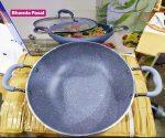 Austra Granite Coat Non Stick Kadai With Silicone Cover Handle 28 Cm