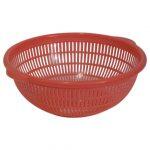 Bagmati Red Round Plastic Fruit & Vegetable Strainer Basket- Big