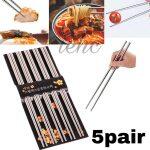 Bhanda Kunda 23Cm Long Reusable Korean Chinese Stainless Steel ChopSticks 5 Pair