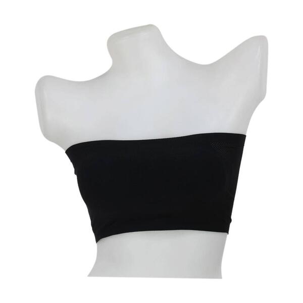 Black Solid Tube Bra For Women
