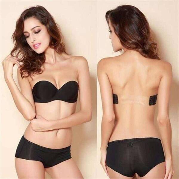 Black Spandex Strapless Bra For Women