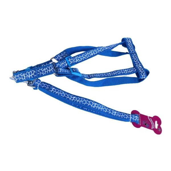 Blue Abstract Design Small Nylon Harness Leash For Dog