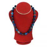 Blue Beaded Stone Necklace For Women