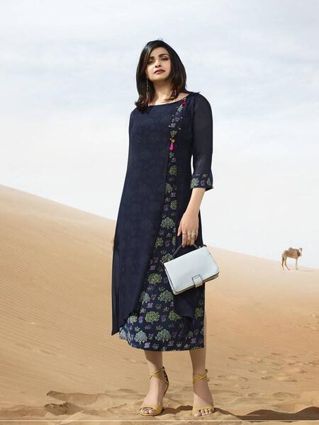 Blue Colour Soft Georgette Tops