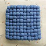 Blue Solid Design Felt Tea Coaster : Set Of 5- 10*10 cm