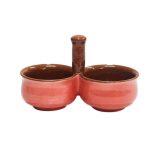 Brown/Pink Double Serving Small Bowl