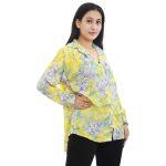Button Front Floral Shirt For Women