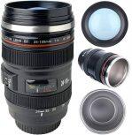 Camera Lens Coffee Mug With Lid, Photo Coffee Cup, Stainless Steel Thermos Lens Mug Leak Proof