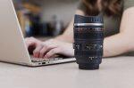 Camera Lens Plastic Coffee Mug With Lid