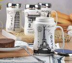 Ceramic Coffee Mugs with Mirror Lid, Travel Mugs