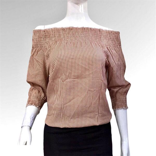 Check Off Shoulder Top For Women