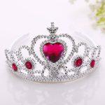 Children Pink Jeweled Plastic Hairband Style Princess Tiara Crown