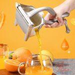 Citrus Juicer Orange Juice Squeezer, Manual Fruit Juicer Hand Press, Lemon Lime Squeezer Handheld, Heavy Duty Aluminum Metal, High Juice Yield for Pomegranate Watermelon Grapefruit,with Filter Bag Star Brand