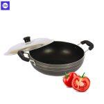 Classic Cookware Heavy Gauge Non-Stick Cookware Kadai 260 Mm With Stainless Steel